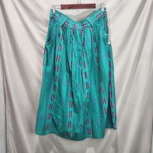 NWT KZK Limited Vintage 70s 100% Cotton Aztec Print Midi Skirt